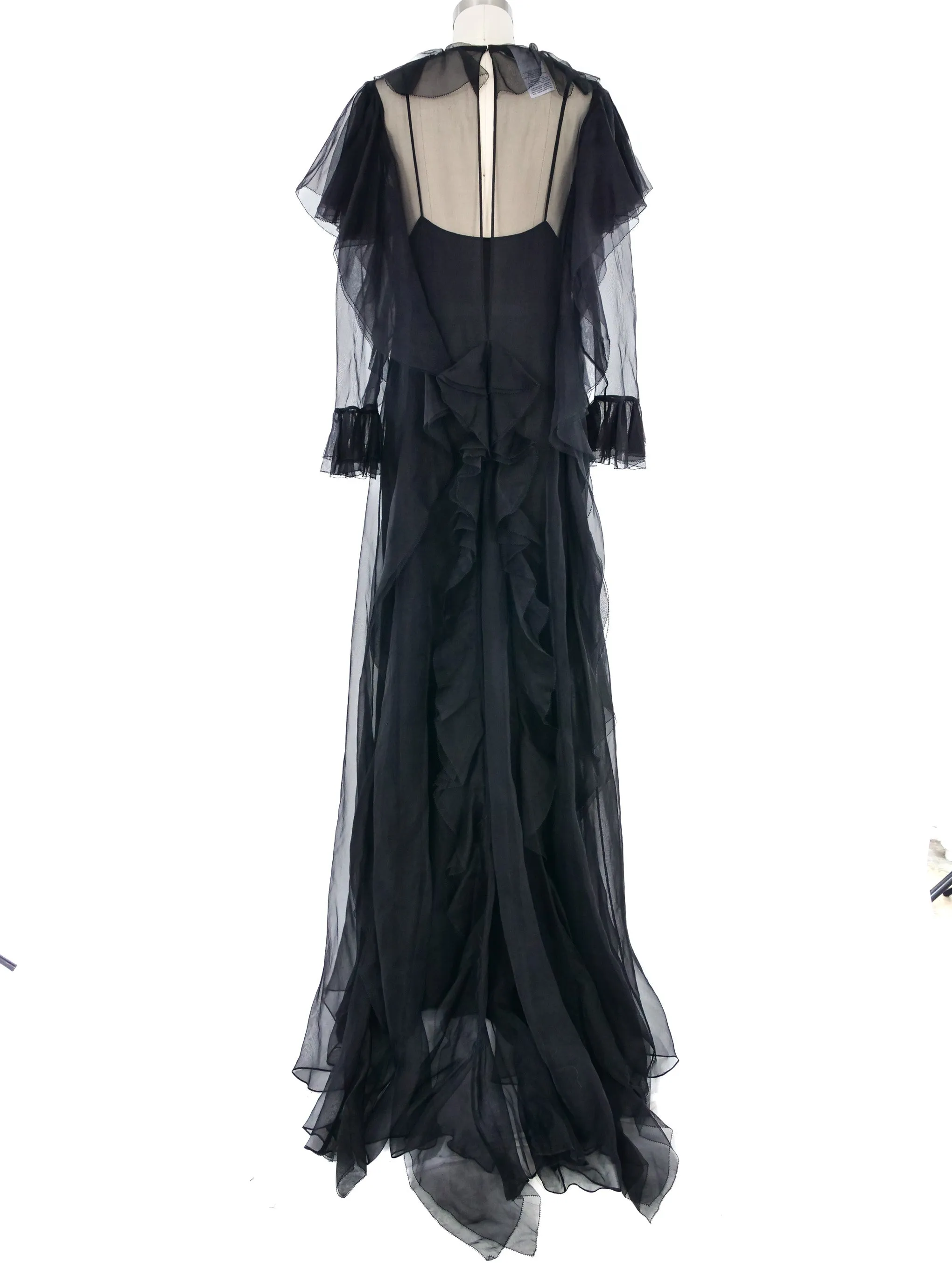 2015 Gucci Chiffon Ruffle Gown