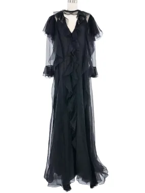2015 Gucci Chiffon Ruffle Gown
