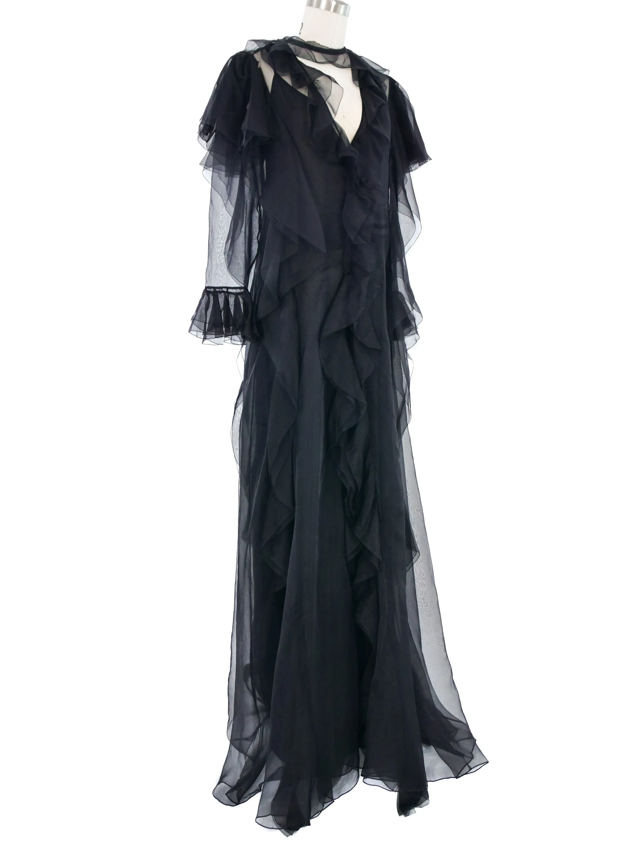 2015 Gucci Chiffon Ruffle Gown