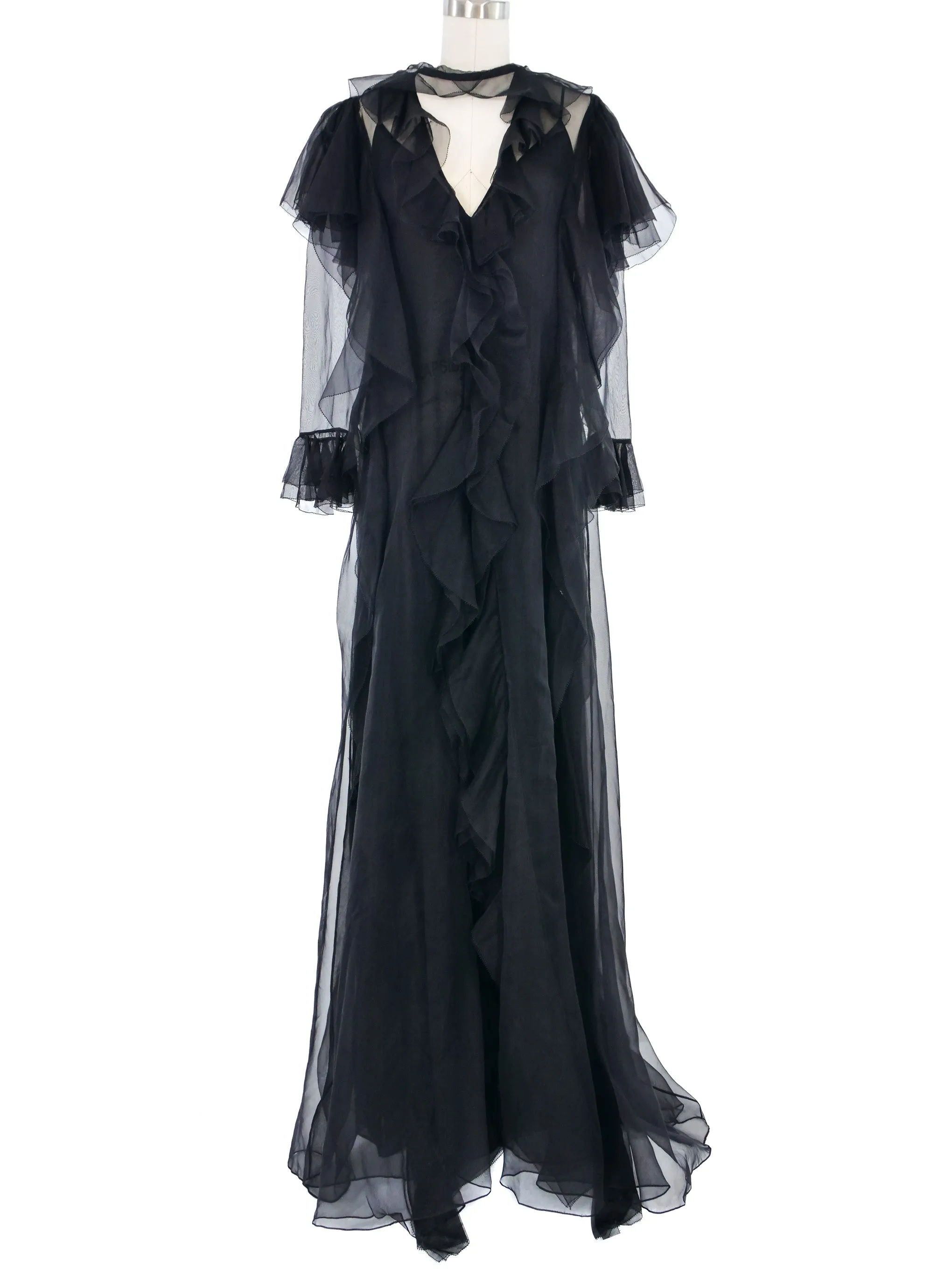 2015 Gucci Chiffon Ruffle Gown