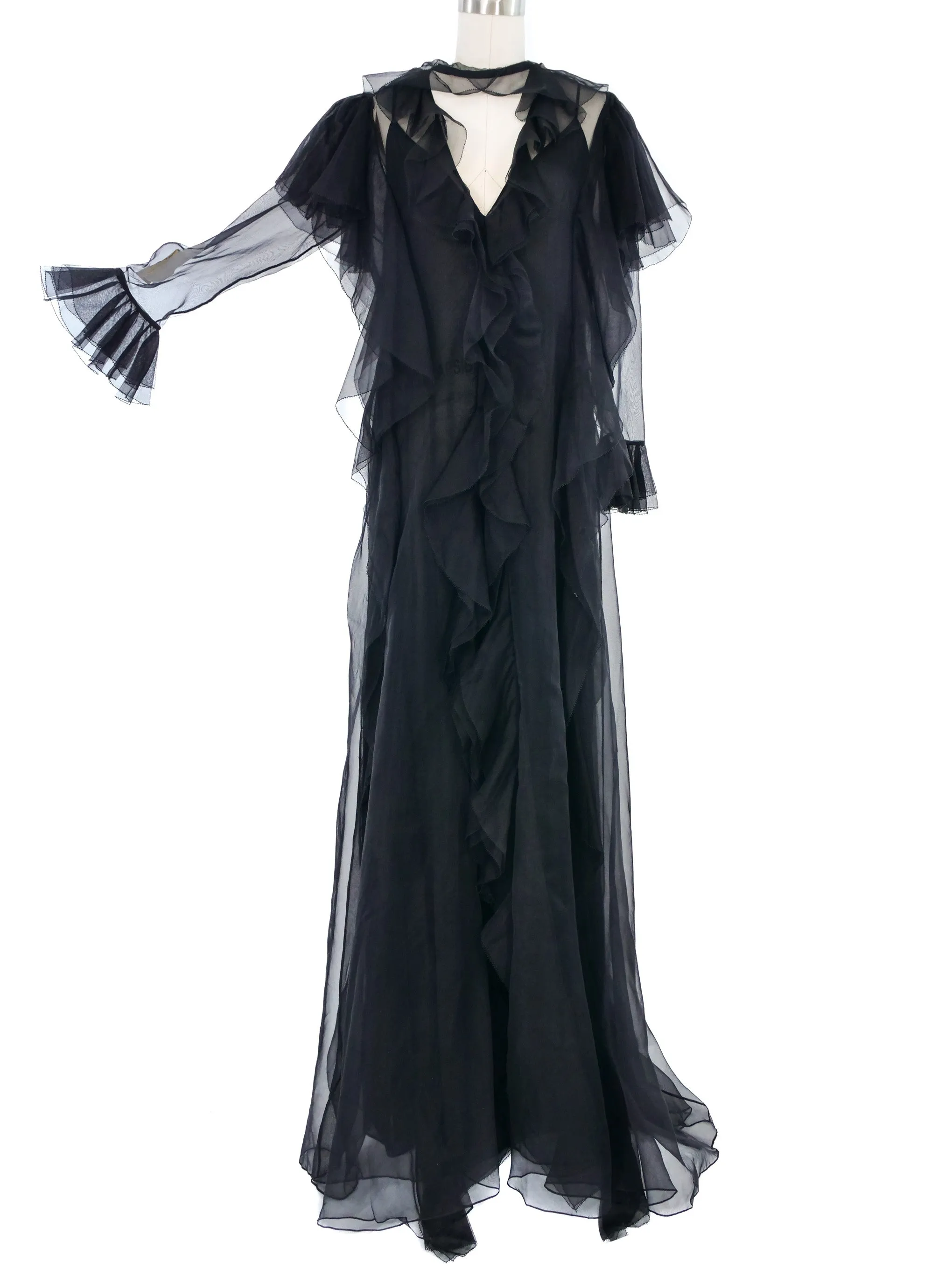 2015 Gucci Chiffon Ruffle Gown