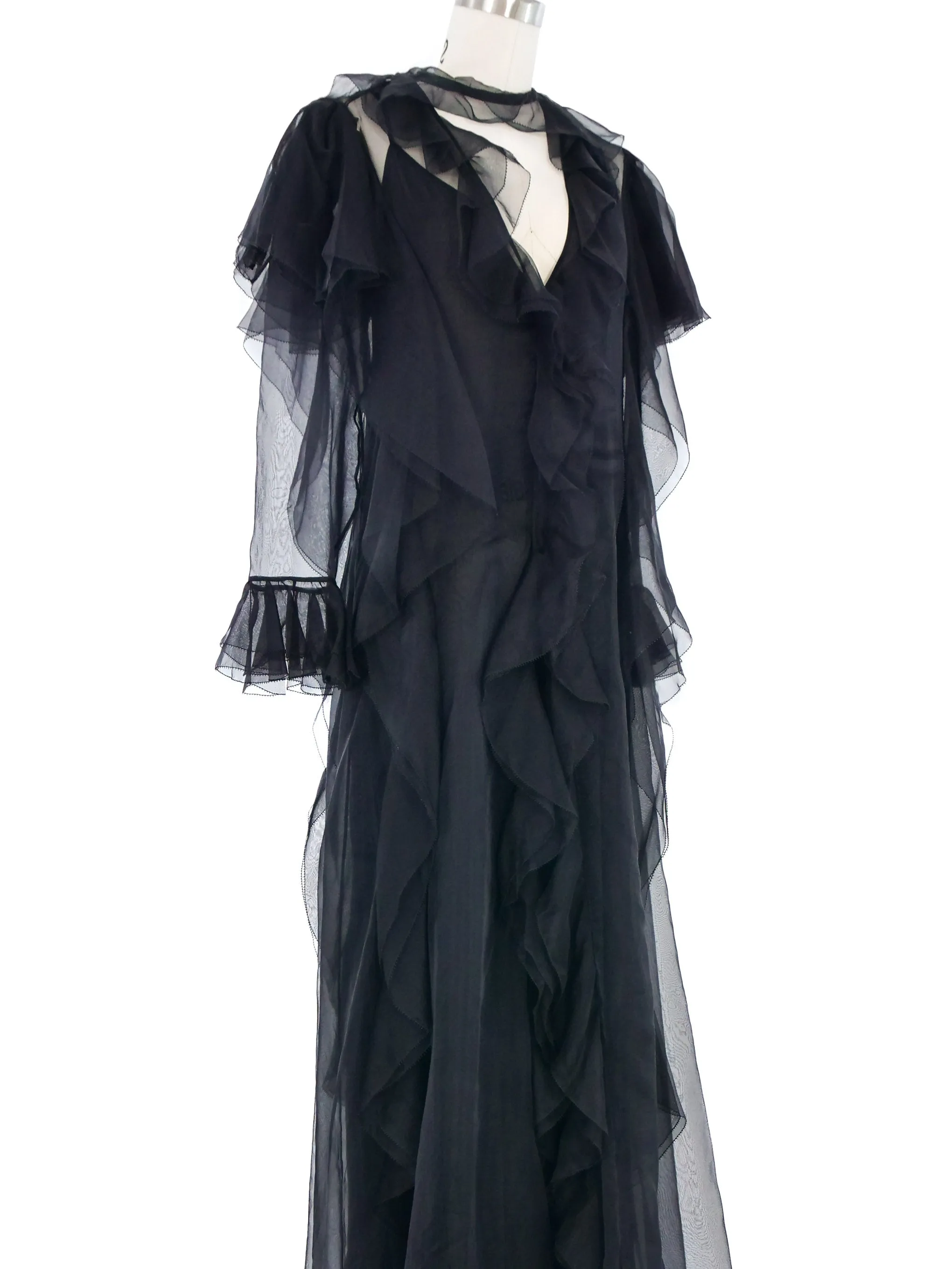 2015 Gucci Chiffon Ruffle Gown