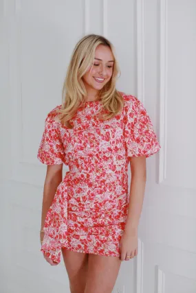 Ada Mini Dress - Cherry Pink