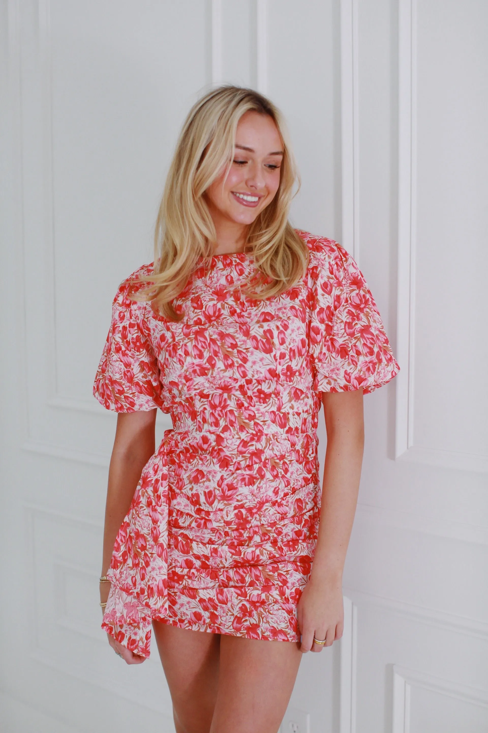 Ada Mini Dress - Cherry Pink
