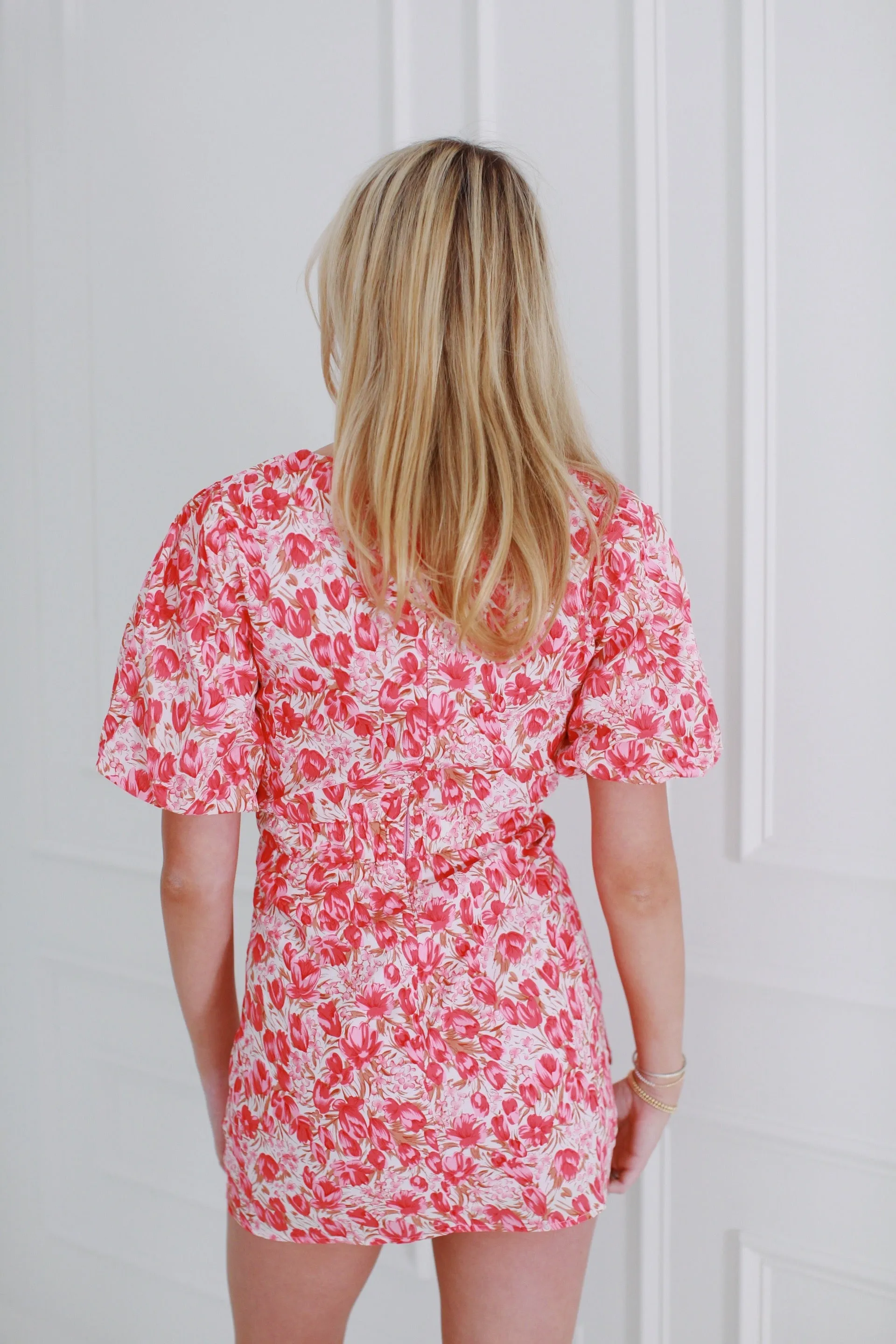 Ada Mini Dress - Cherry Pink