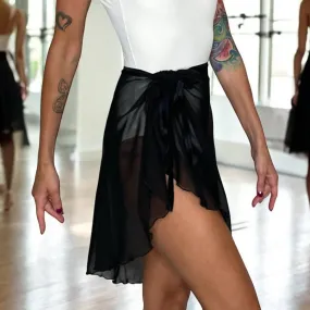 Black Chiffon Ballet Wrap Skirt - Contemporary