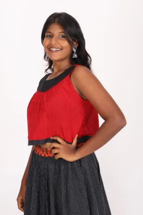Black Hand Block Printed Cotton Skirt 10065530 (Size-36 to 40)