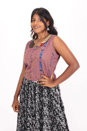 Black Hand Block Printed Cotton Skirt 10065547(Size-36 to 40)