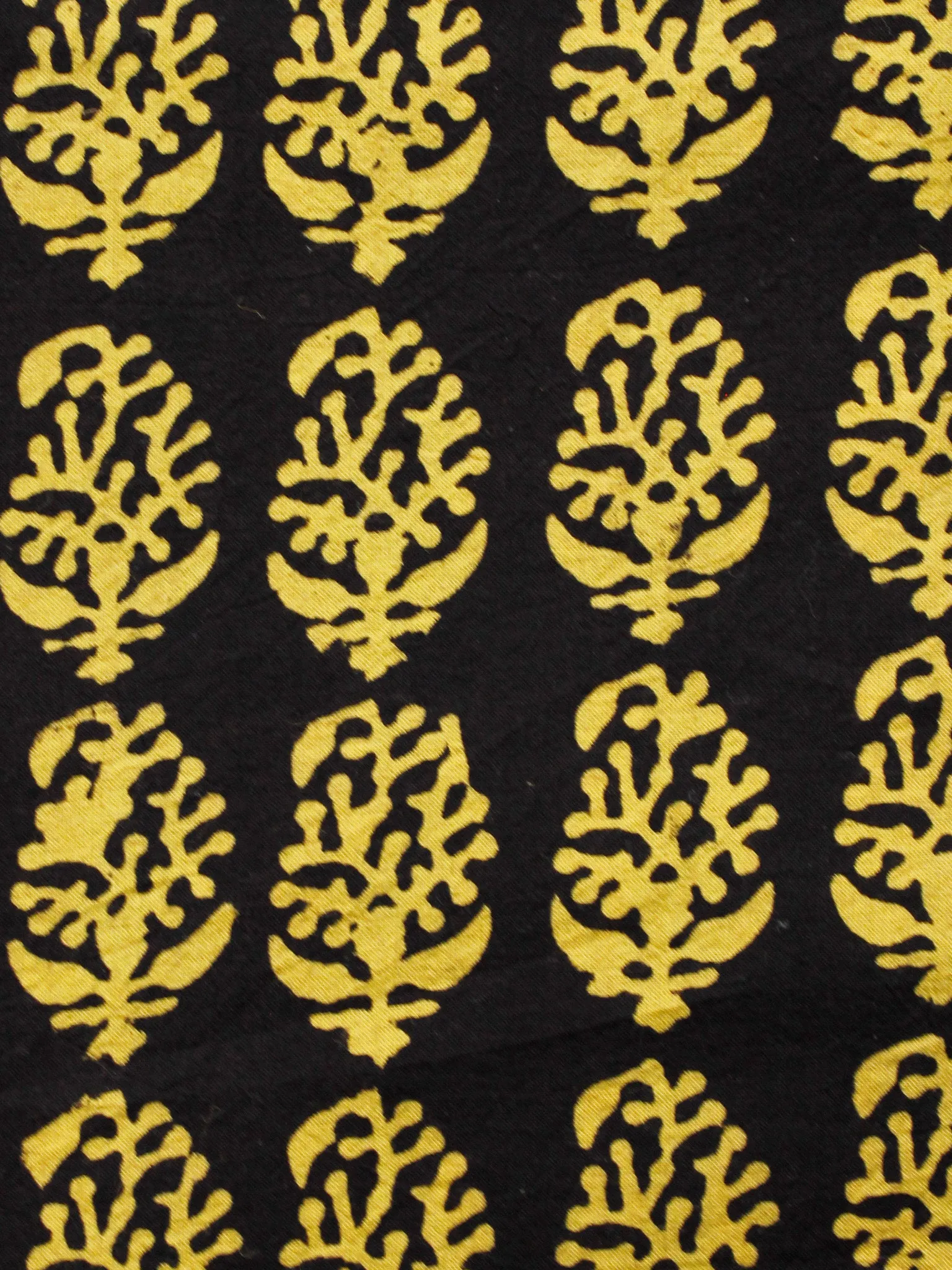 Black Yellow Bagh Printed Cotton Fabric Per Meter - F005F1717