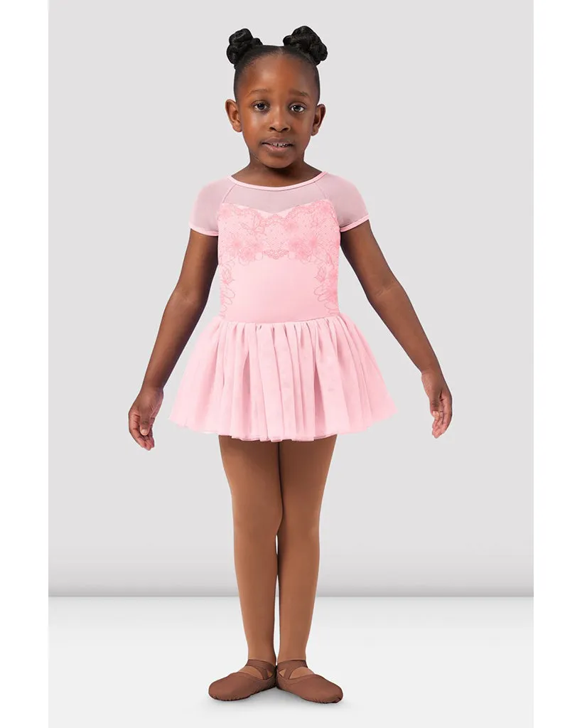 Bloch Back Lace Print Mesh Cap Sleeve Tutu Ballet Dress - CL4192 Girls