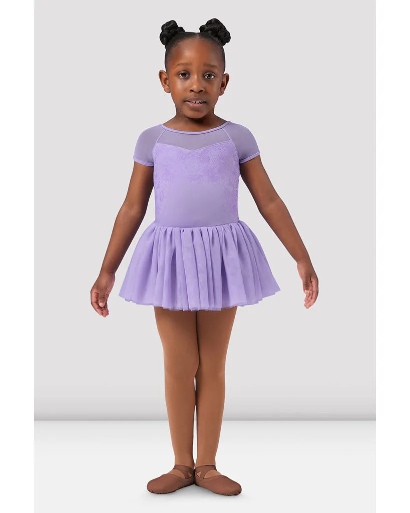 Bloch Back Lace Print Mesh Cap Sleeve Tutu Ballet Dress - CL4192 Girls