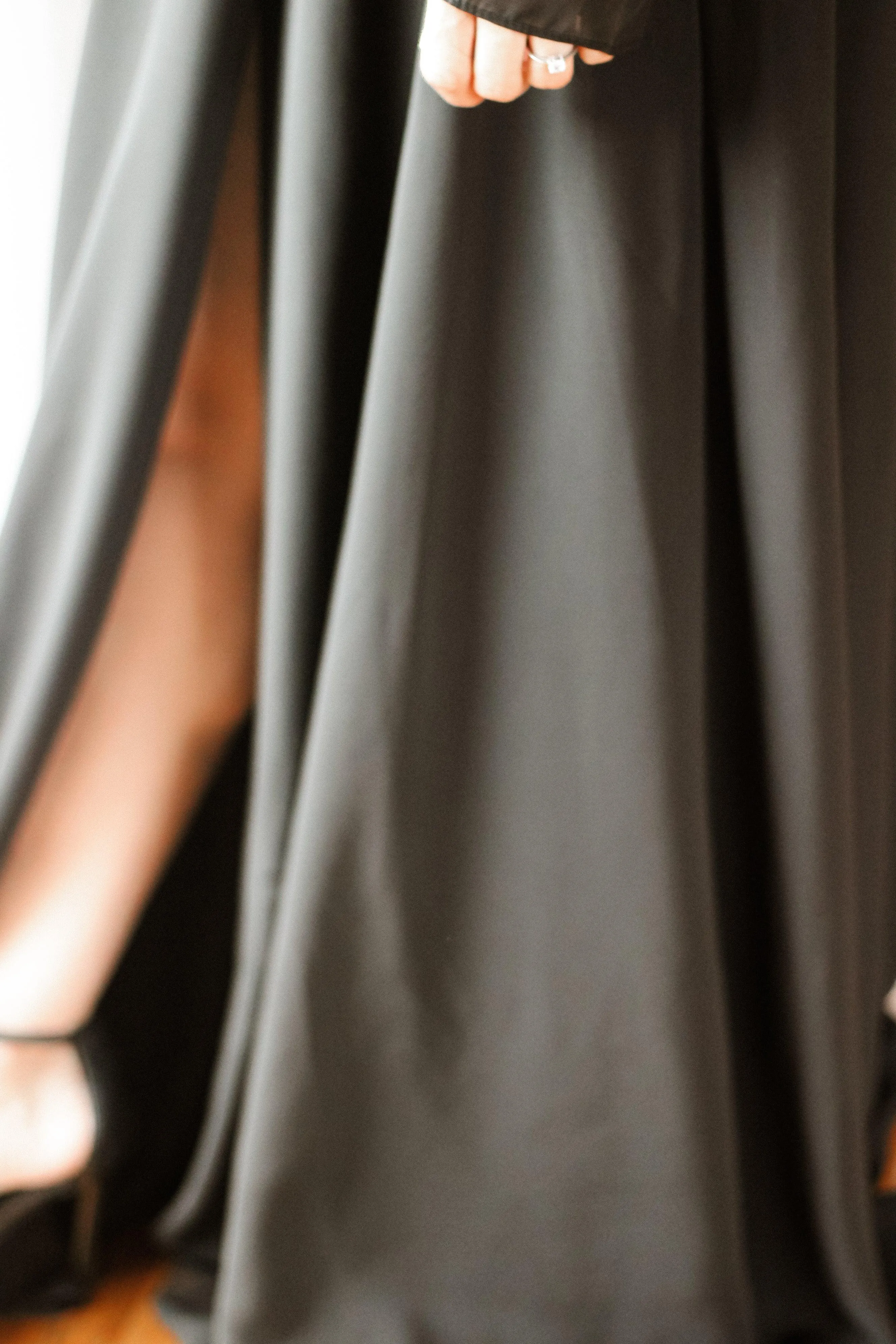 Bohemian Black Chiffon Bridal Gown
