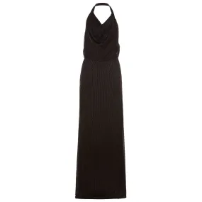 Bugle Bead Cowl Gown Black
