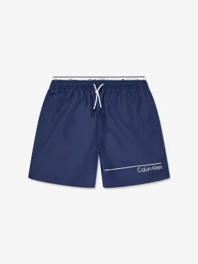 Calvin Klein Boys Double Waistband Swim Shorts in Navy