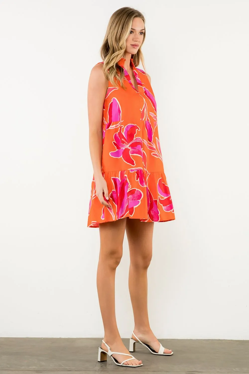 Camila Sleeveless Flower Print THML Dress