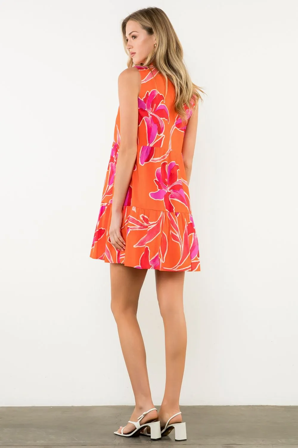 Camila Sleeveless Flower Print THML Dress