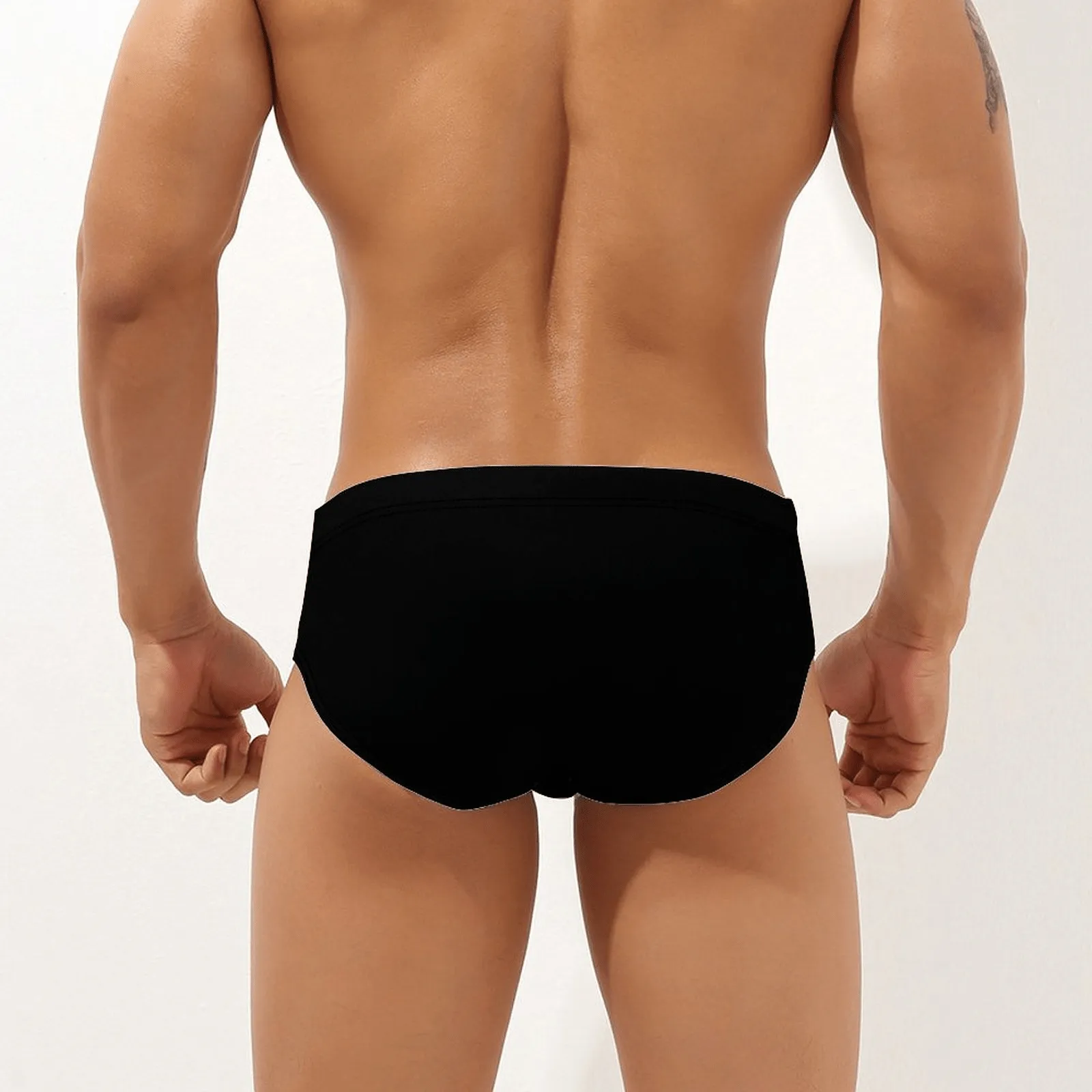 Custom Face Funny Villain Men's Swim Shorts Personalized Triangle Swim Briefs for Swimming Water Sports