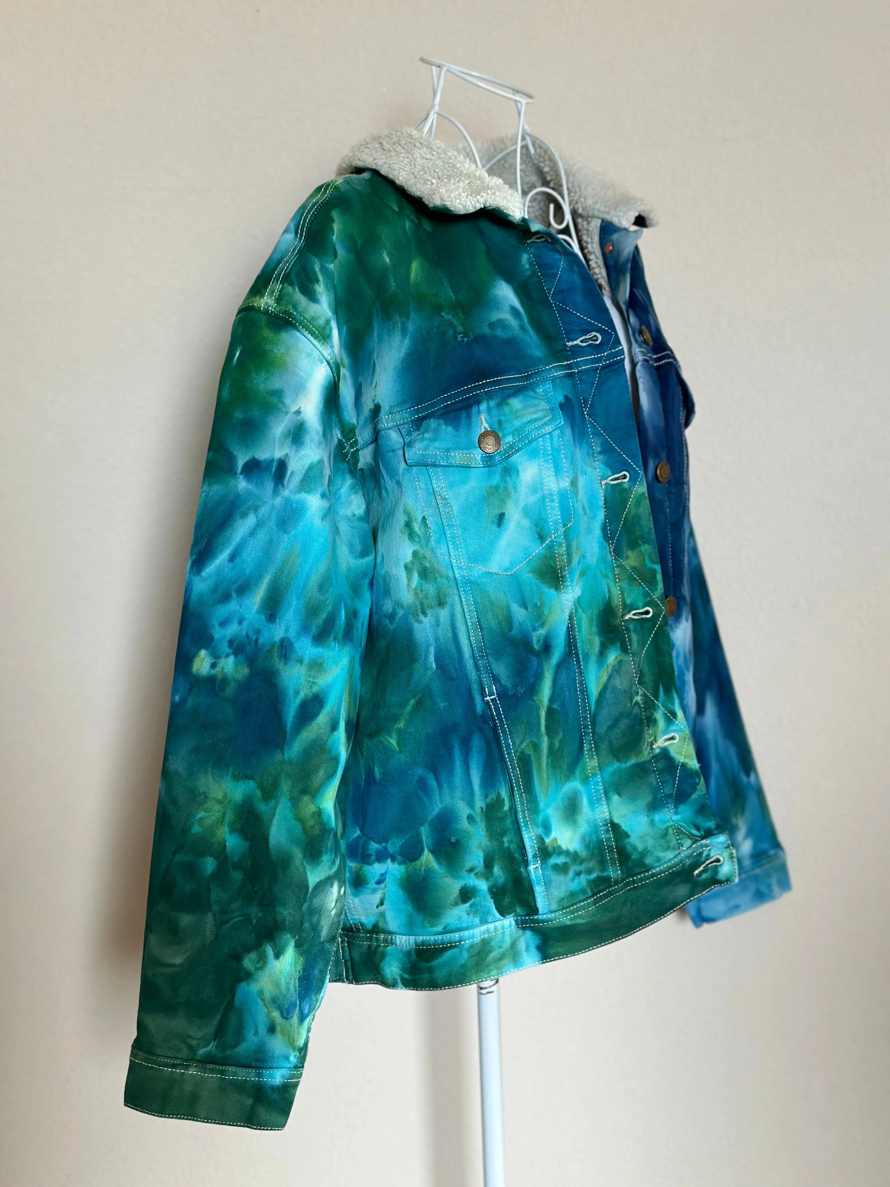 Custom Ice Dyed Sherpa Lined Jacket for Dakota
