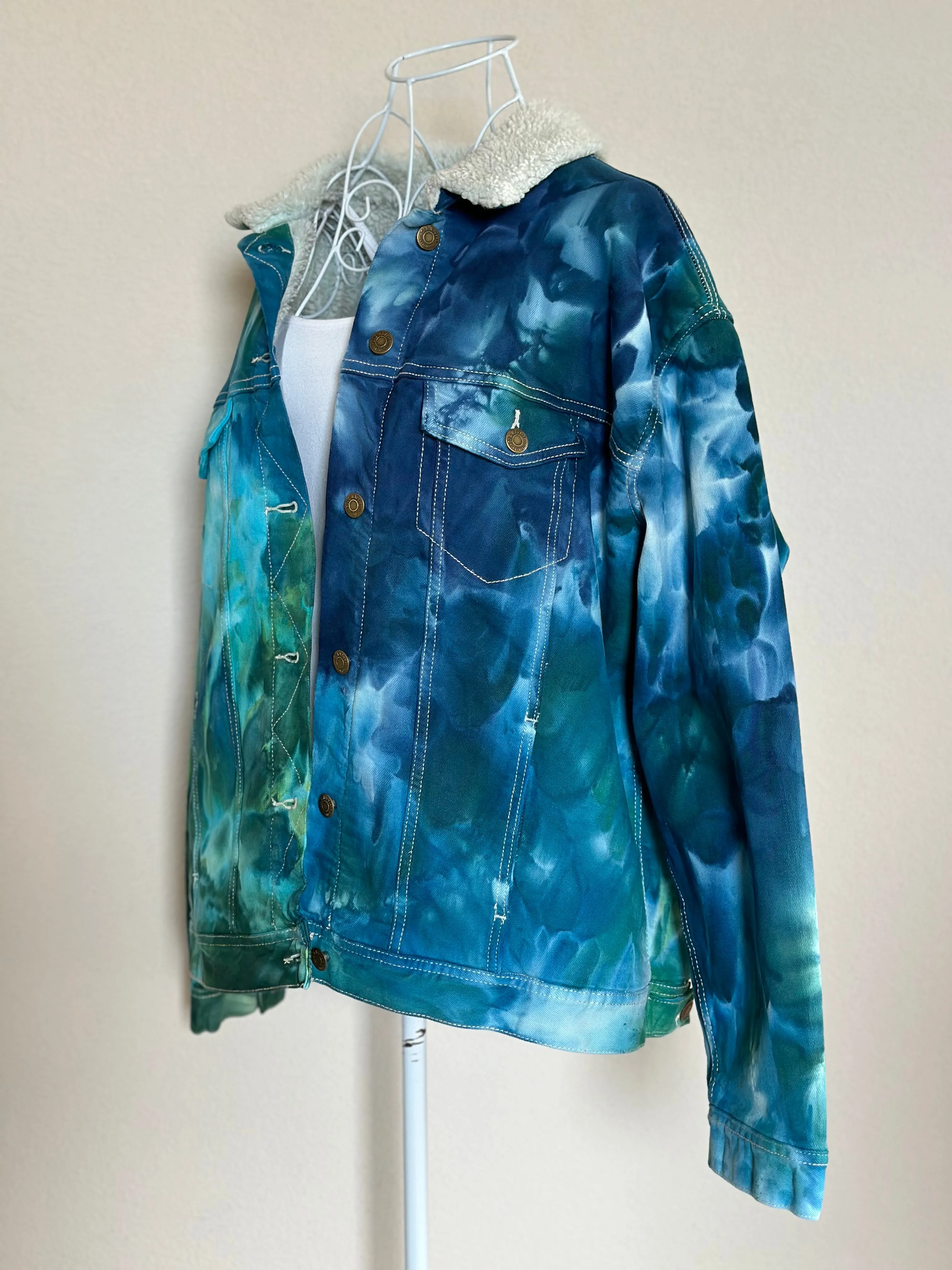 Custom Ice Dyed Sherpa Lined Jacket for Dakota