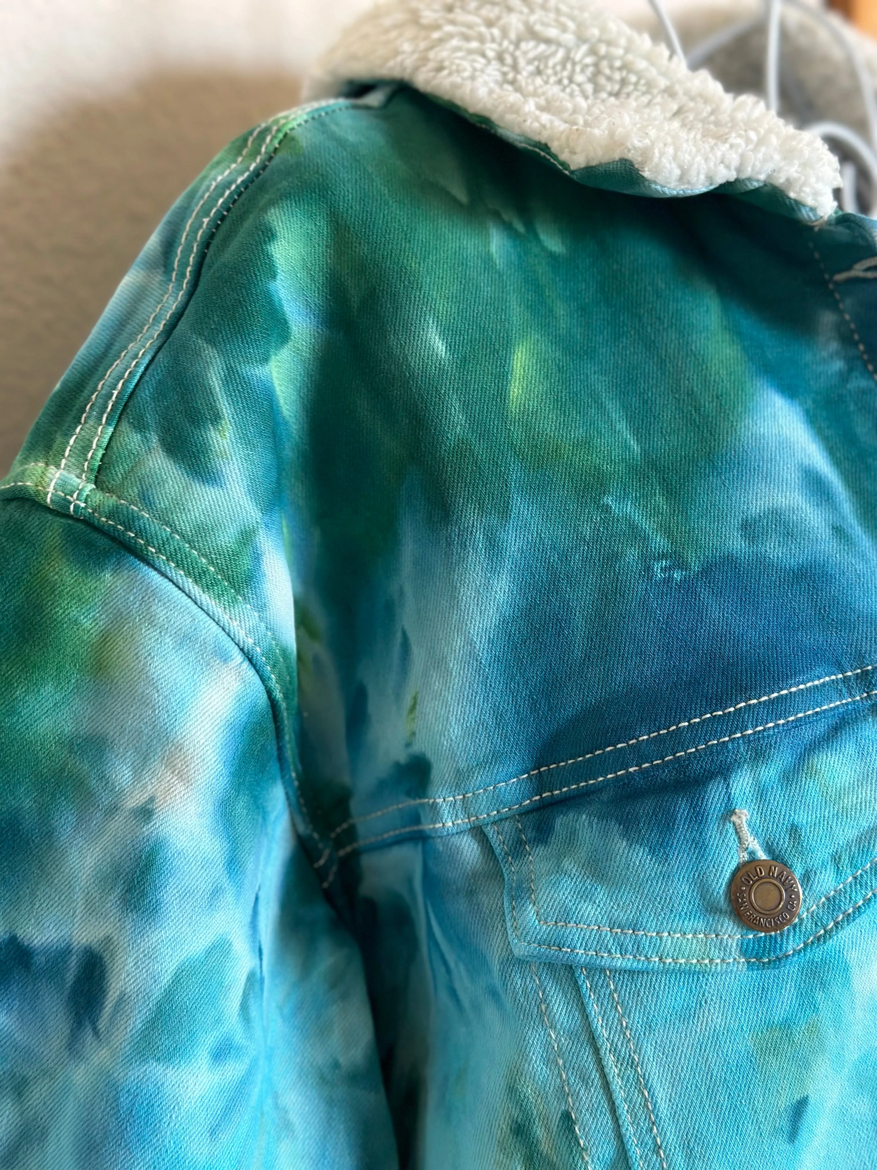 Custom Ice Dyed Sherpa Lined Jacket for Dakota