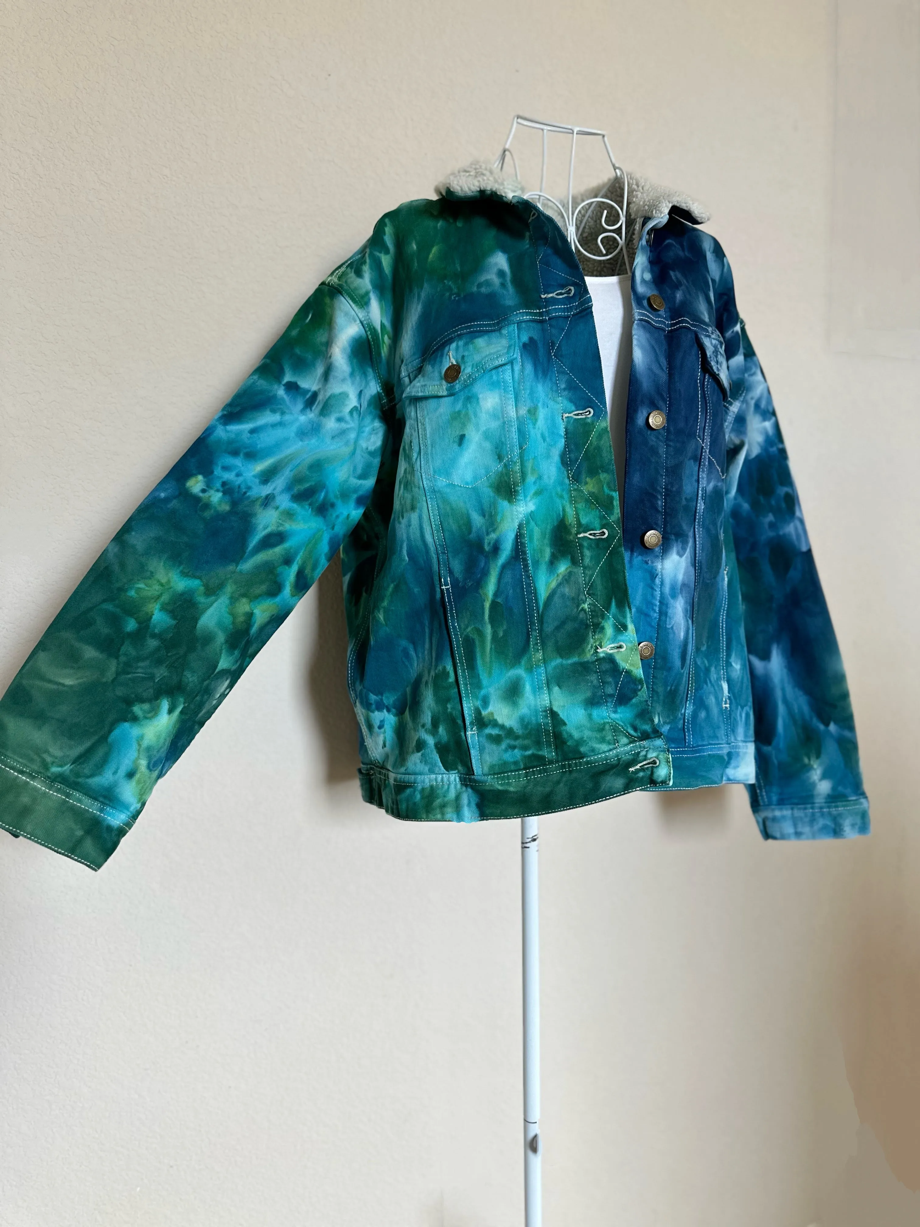 Custom Ice Dyed Sherpa Lined Jacket for Dakota