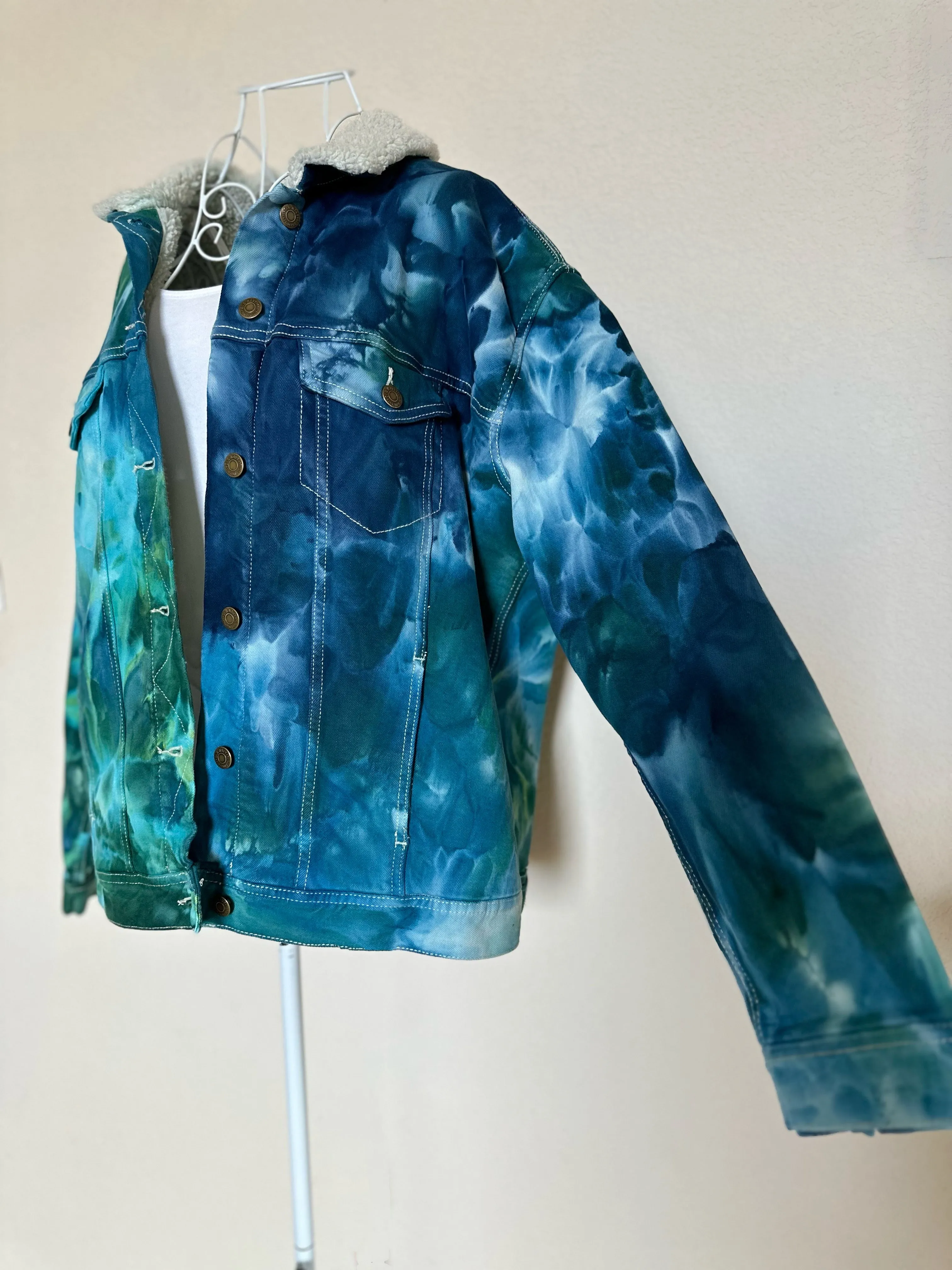 Custom Ice Dyed Sherpa Lined Jacket for Dakota
