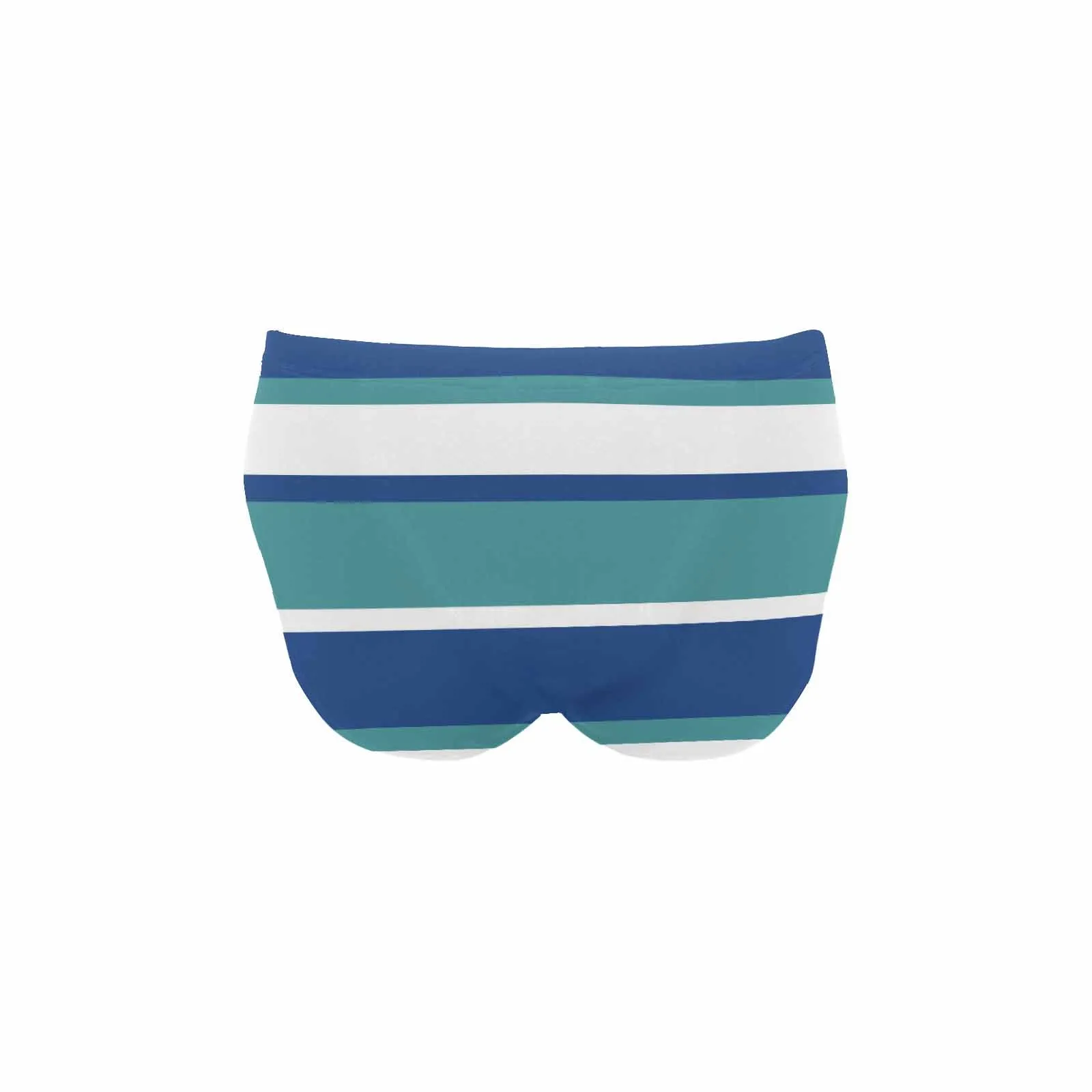 Custom Name Blue Triangle Swim Briefs Personalized White Stripes Men's Swim Shorts for Summer Sports