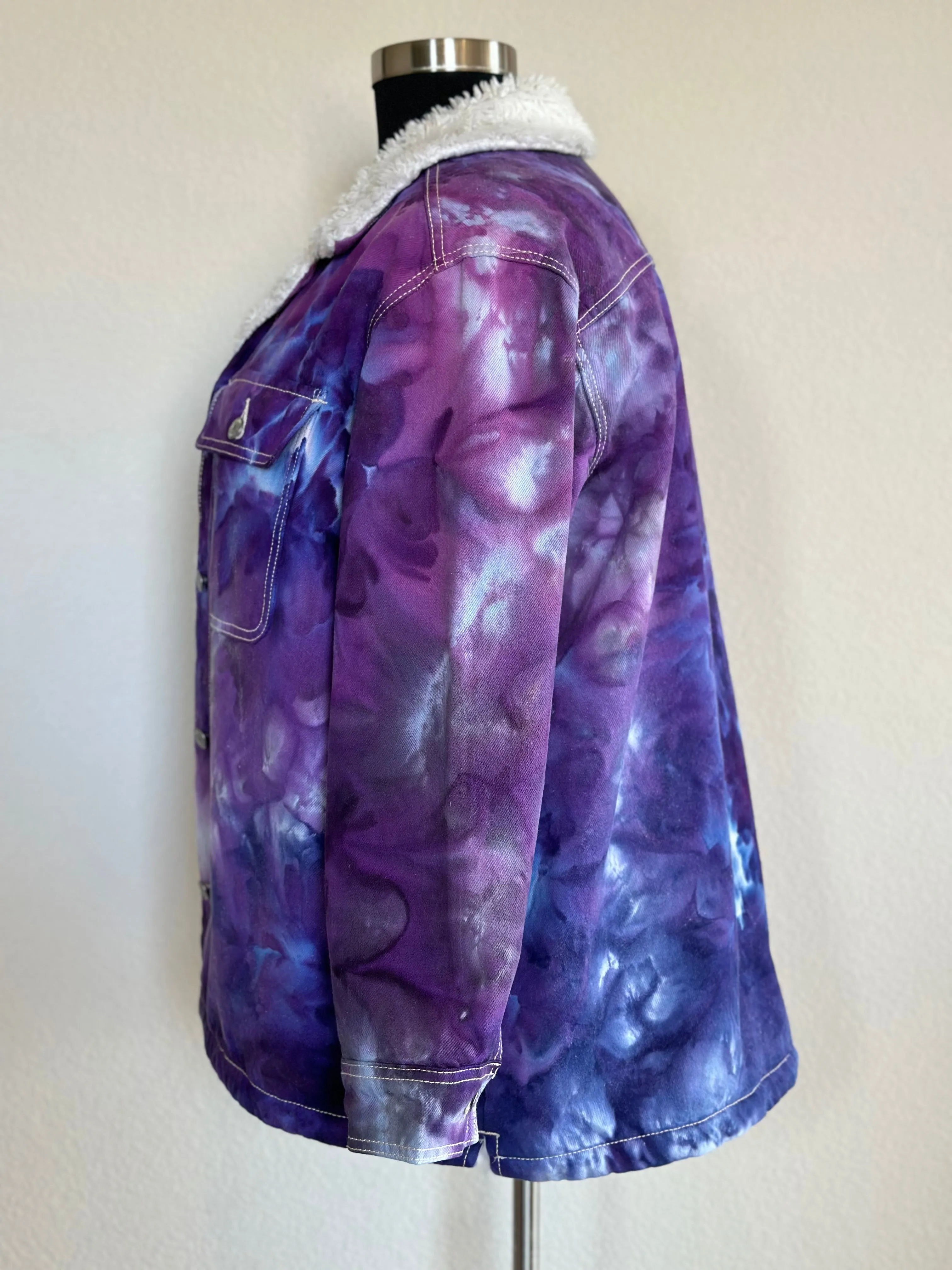 Custom Sherpa Lined Denim Jacket in Purples for Laura