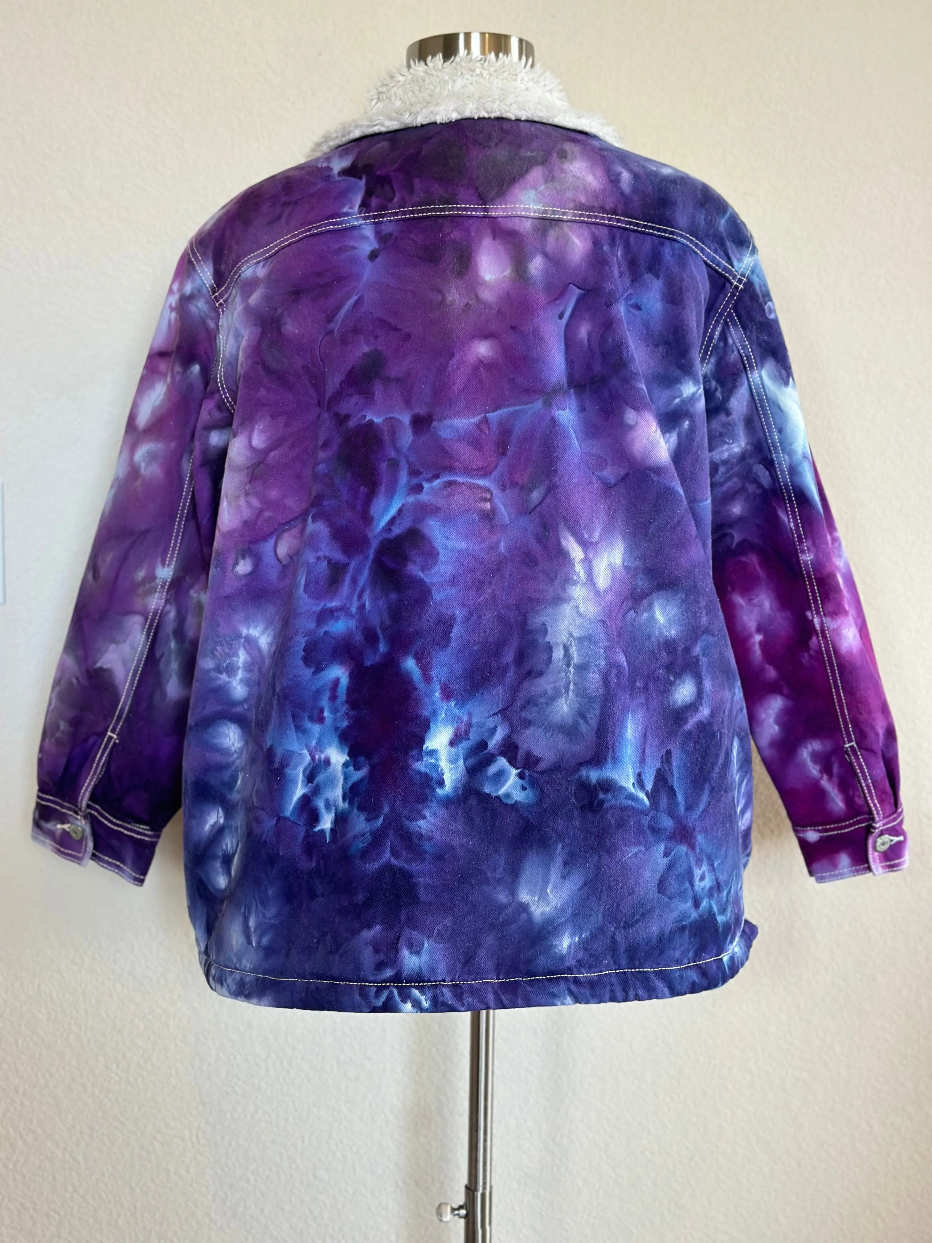 Custom Sherpa Lined Denim Jacket in Purples for Laura