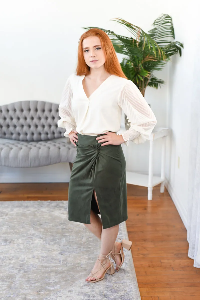 Dana Faux Suede Midi Skirt FINAL SALE
