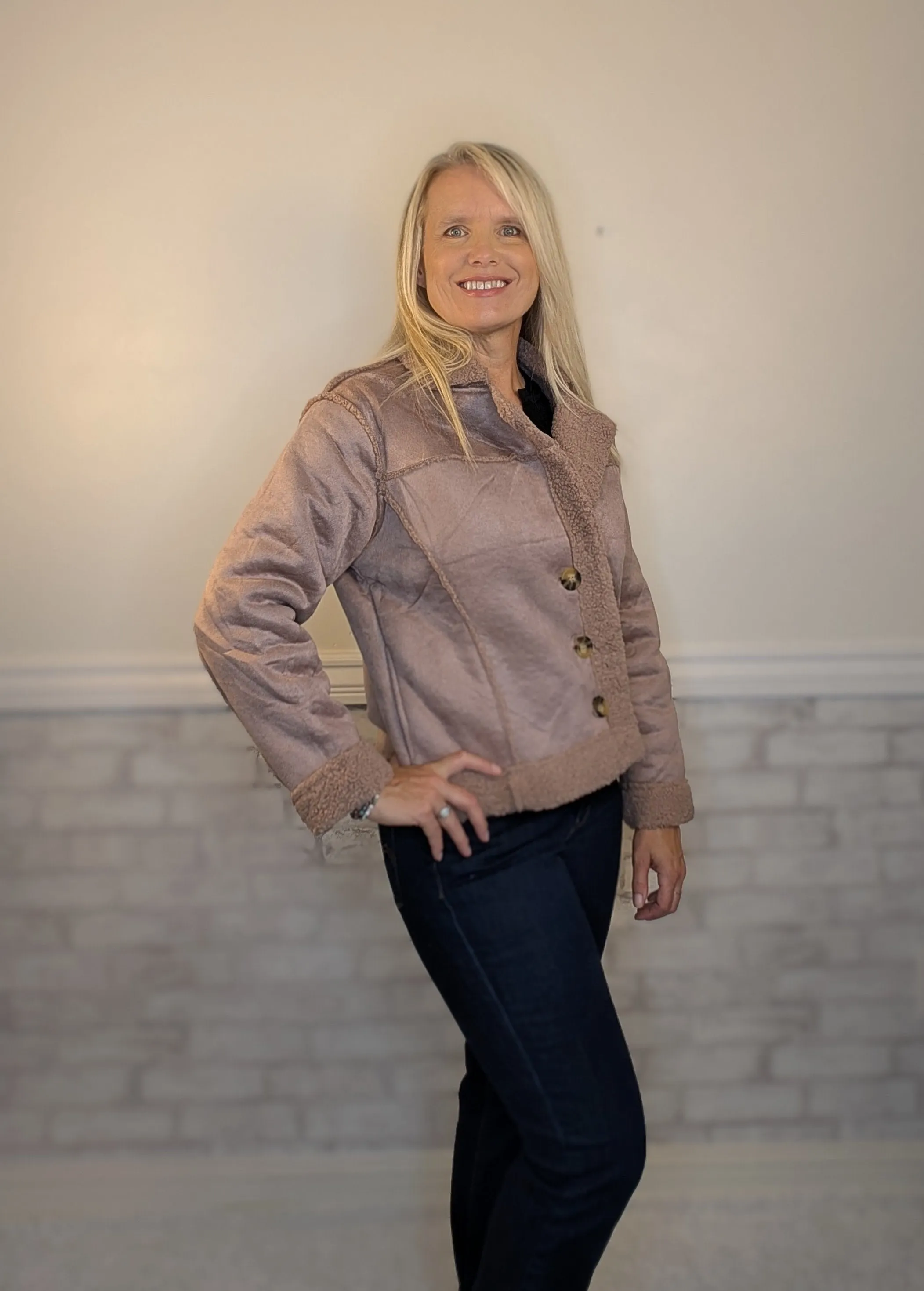 Dark Mauve Sherpa Jacket