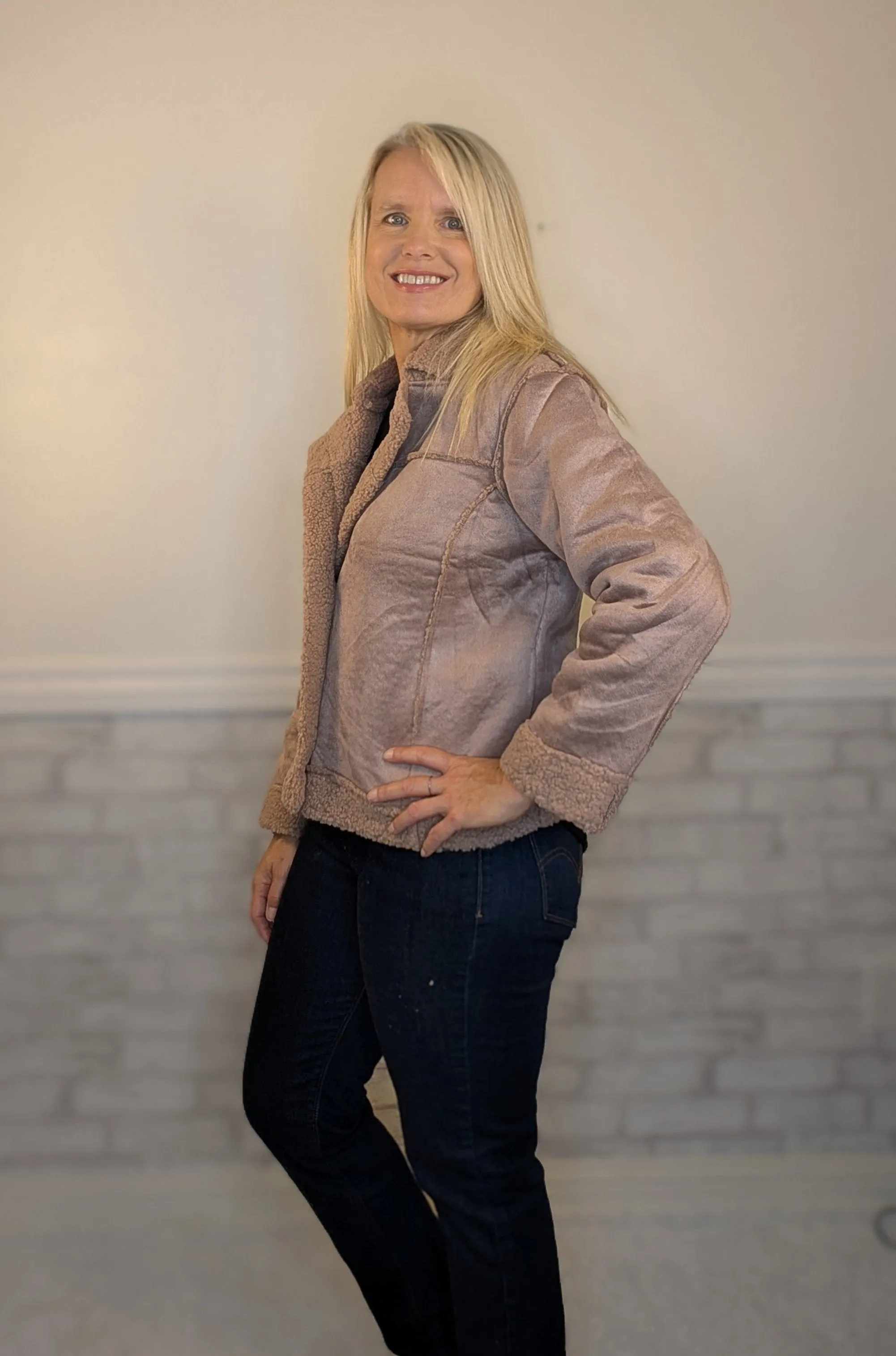Dark Mauve Sherpa Jacket
