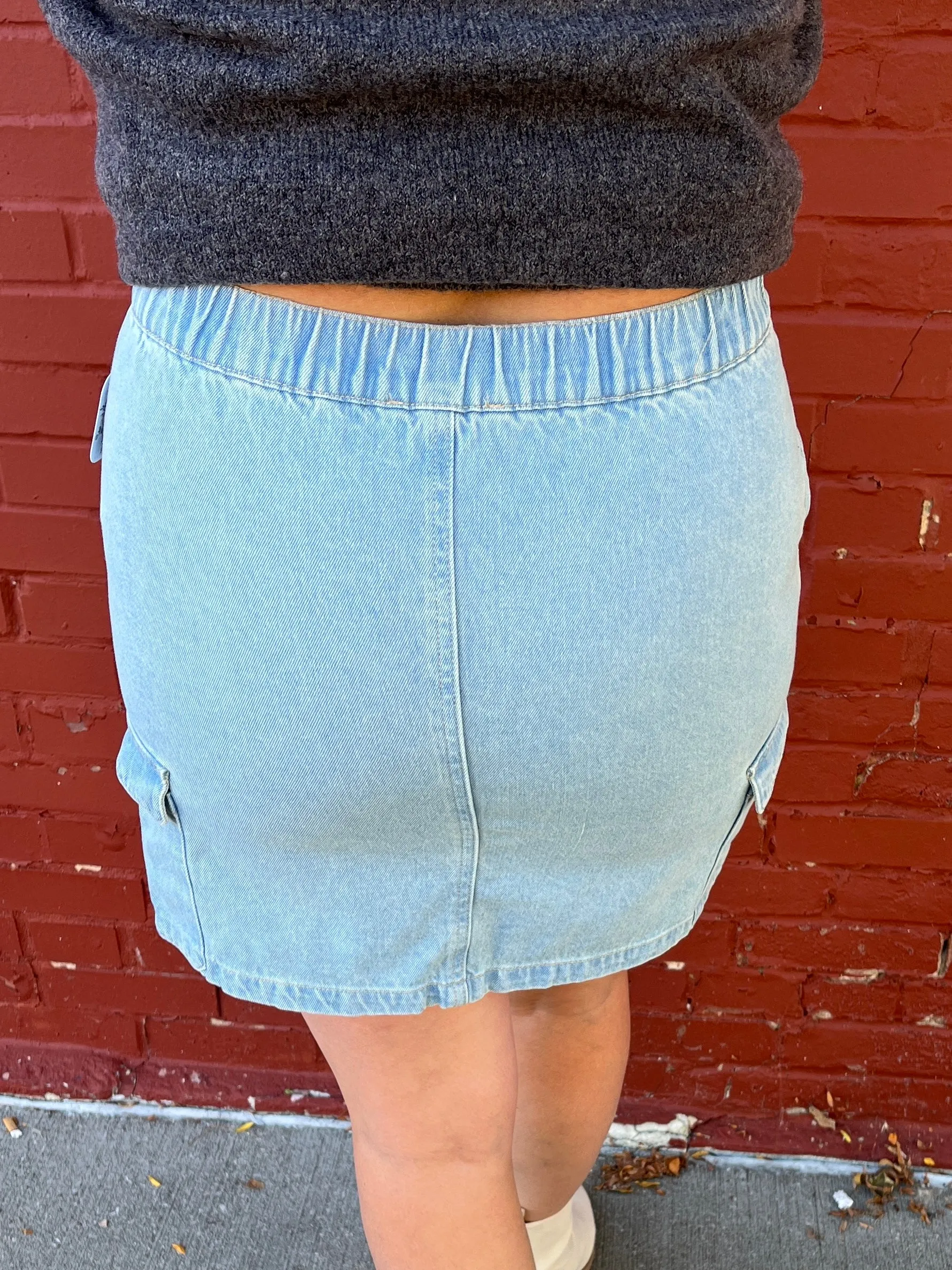 Denim Cargo Skirt