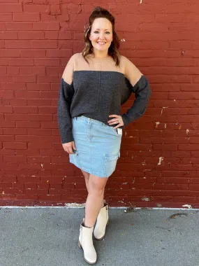Denim Cargo Skirt