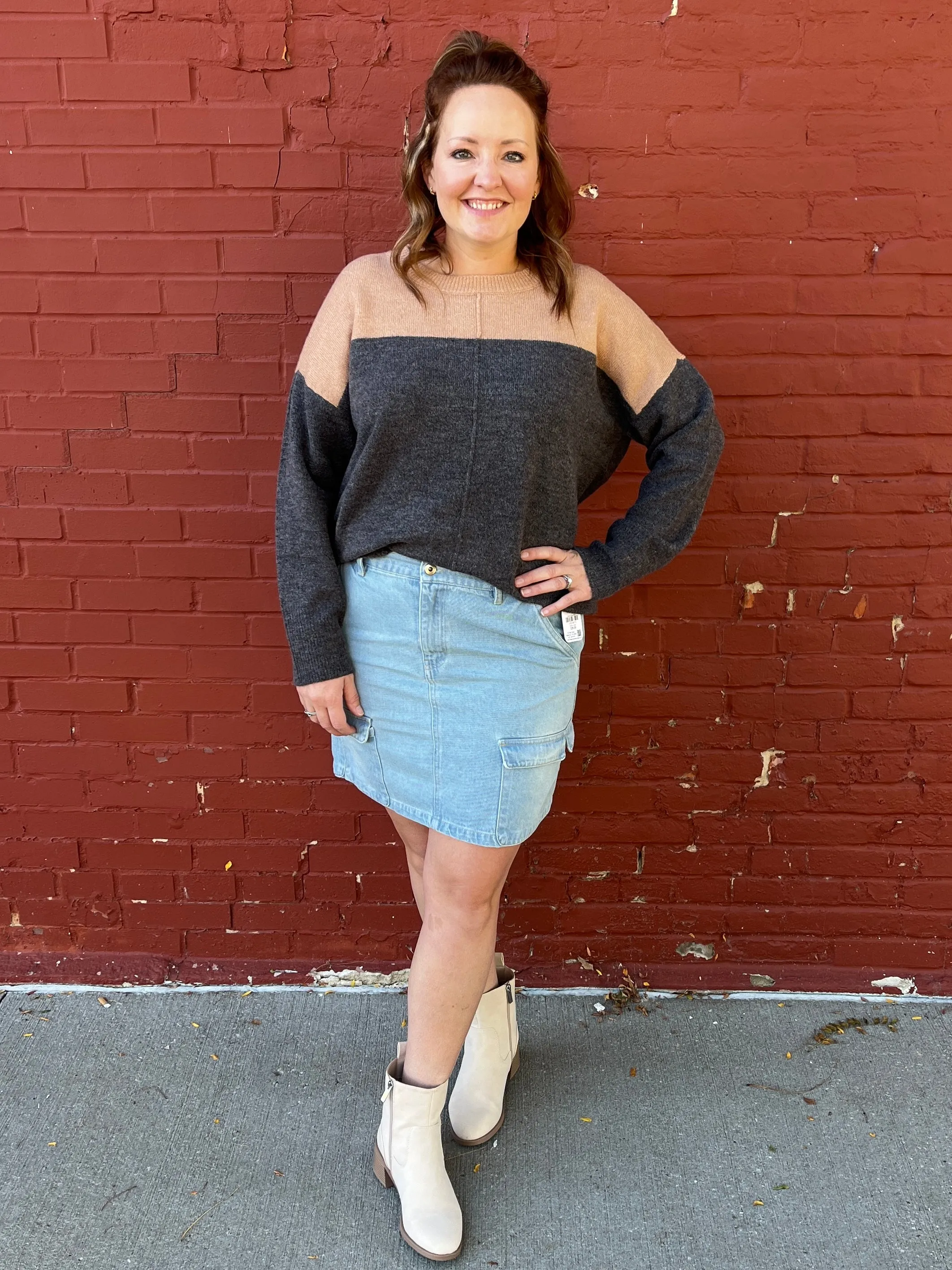 Denim Cargo Skirt