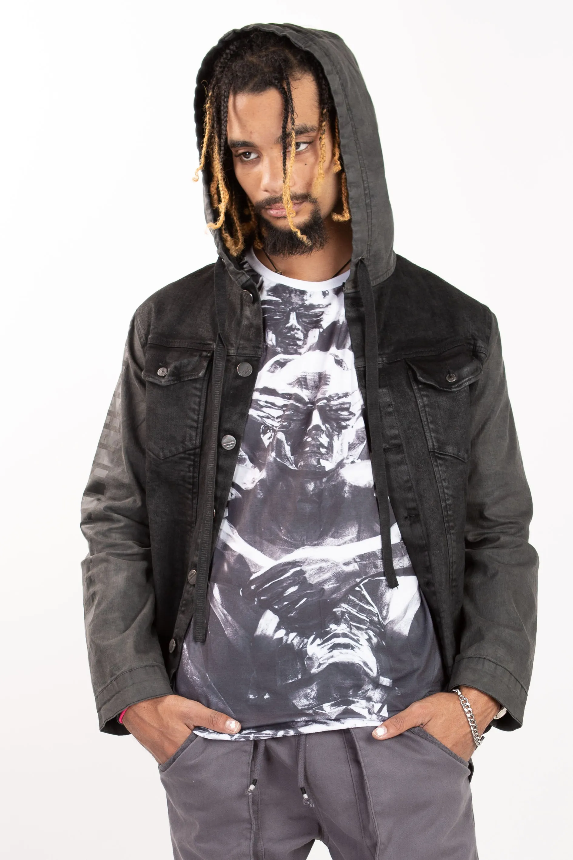 Denim Hooded Jacket - Waxed
