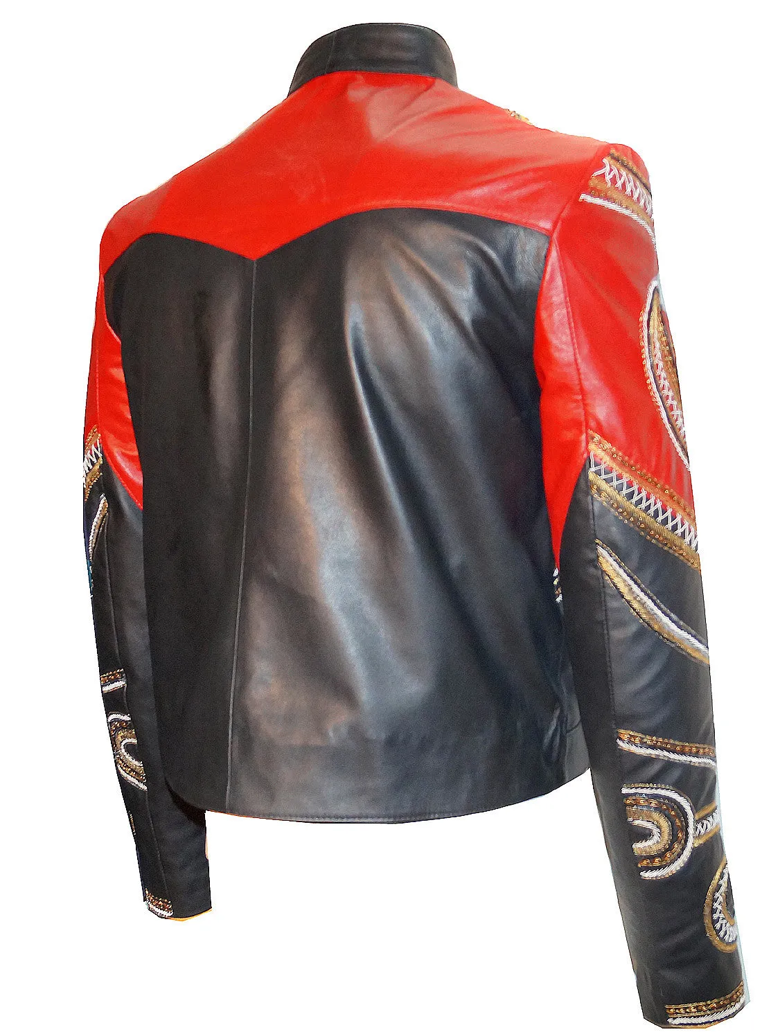 Designer Embroidered Men Leather Jacket