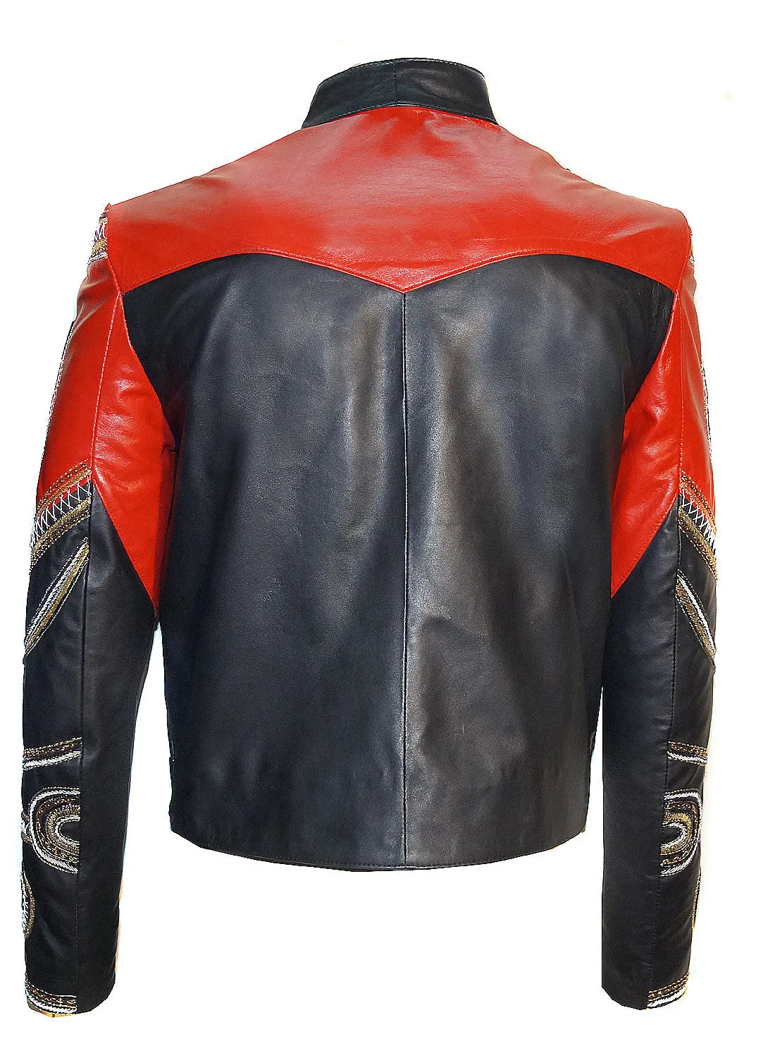Designer Embroidered Men Leather Jacket