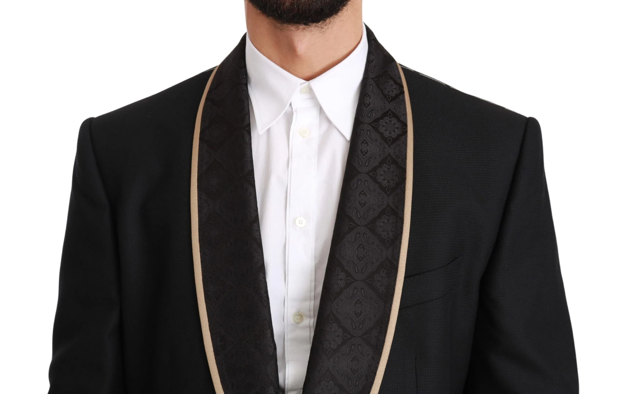 Dolce & Gabbana Elegant Black Silk-Blend 3 Piece Suit