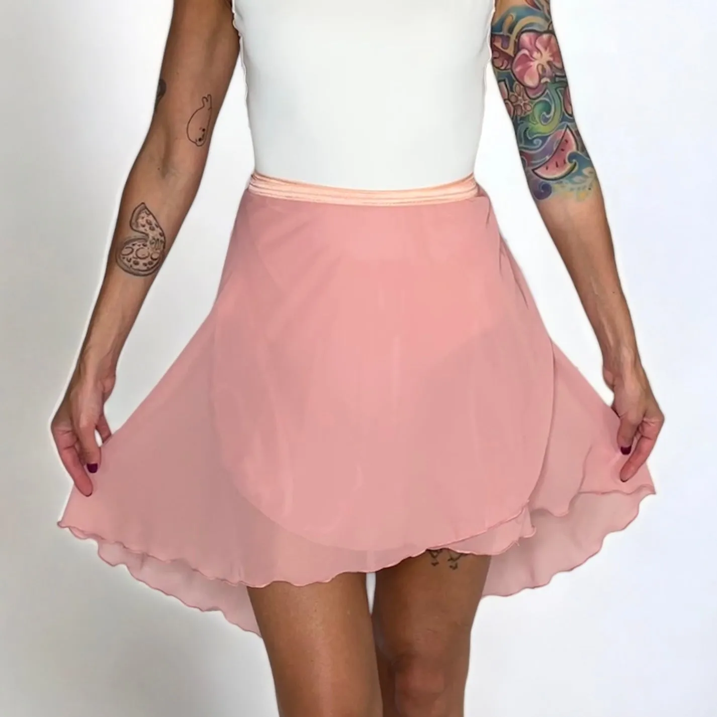 Dusty Rose Chiffon Ballet Wrap Skirt - Contemporary