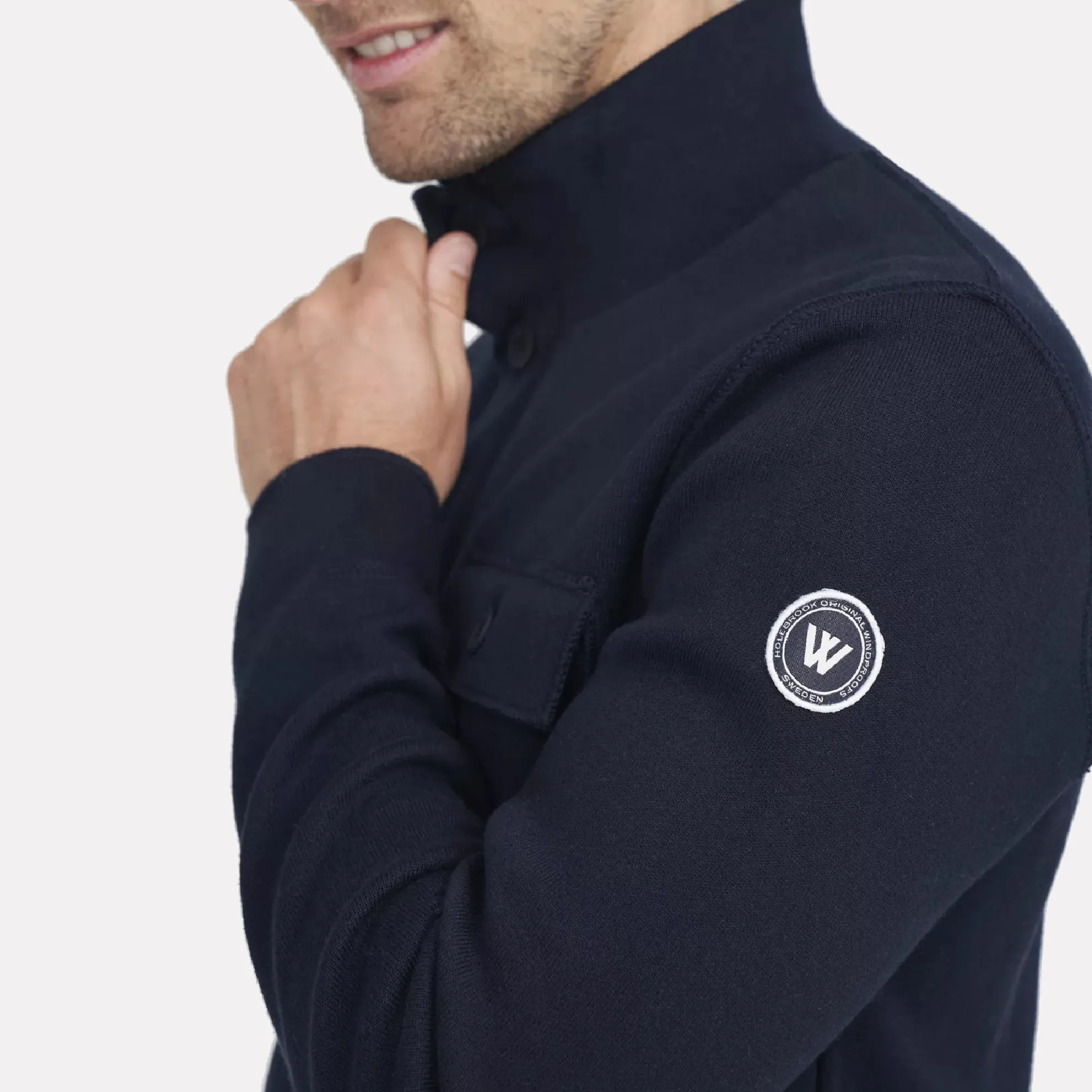 Edwin Wind Proof Knitted Shirt Jacket / Navy Blue