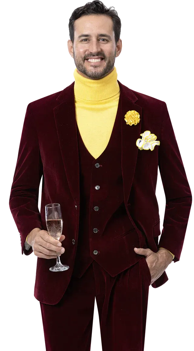 EJ Samuel Modern Fit Suit M2781 - Wine