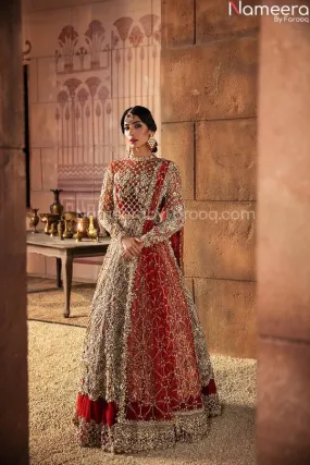 Embriodered Designer Red Lehenga for bride #BN842