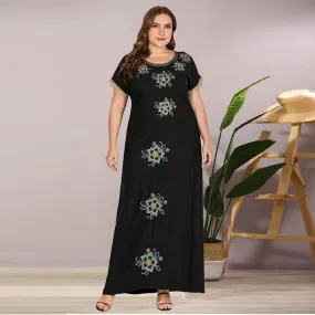 Embroidered Beaded Long Dress