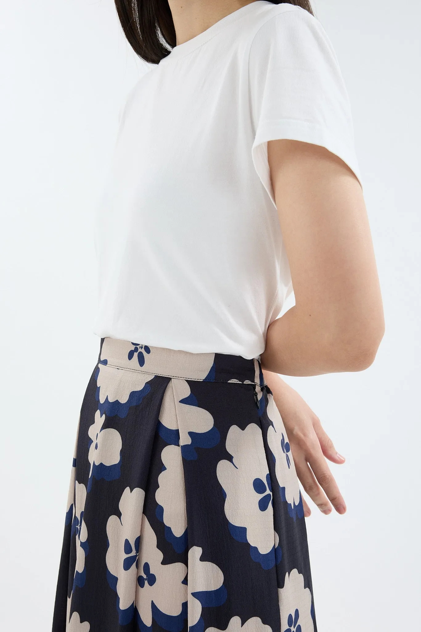 Fiora Black Printed Flare Skirt
