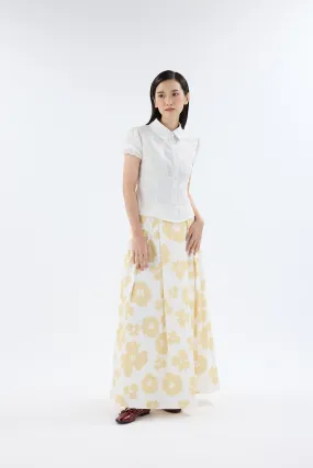 Fiora White Printed Flare Skirt