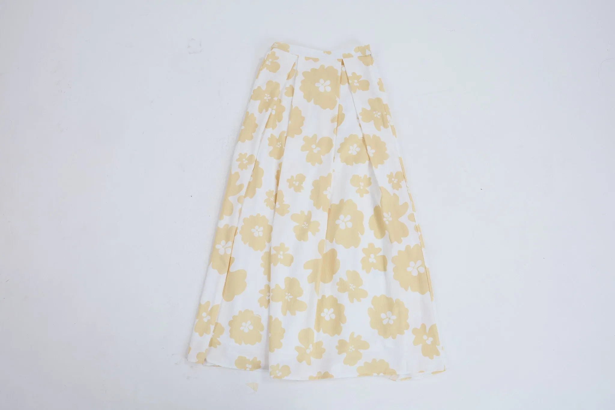 Fiora White Printed Flare Skirt