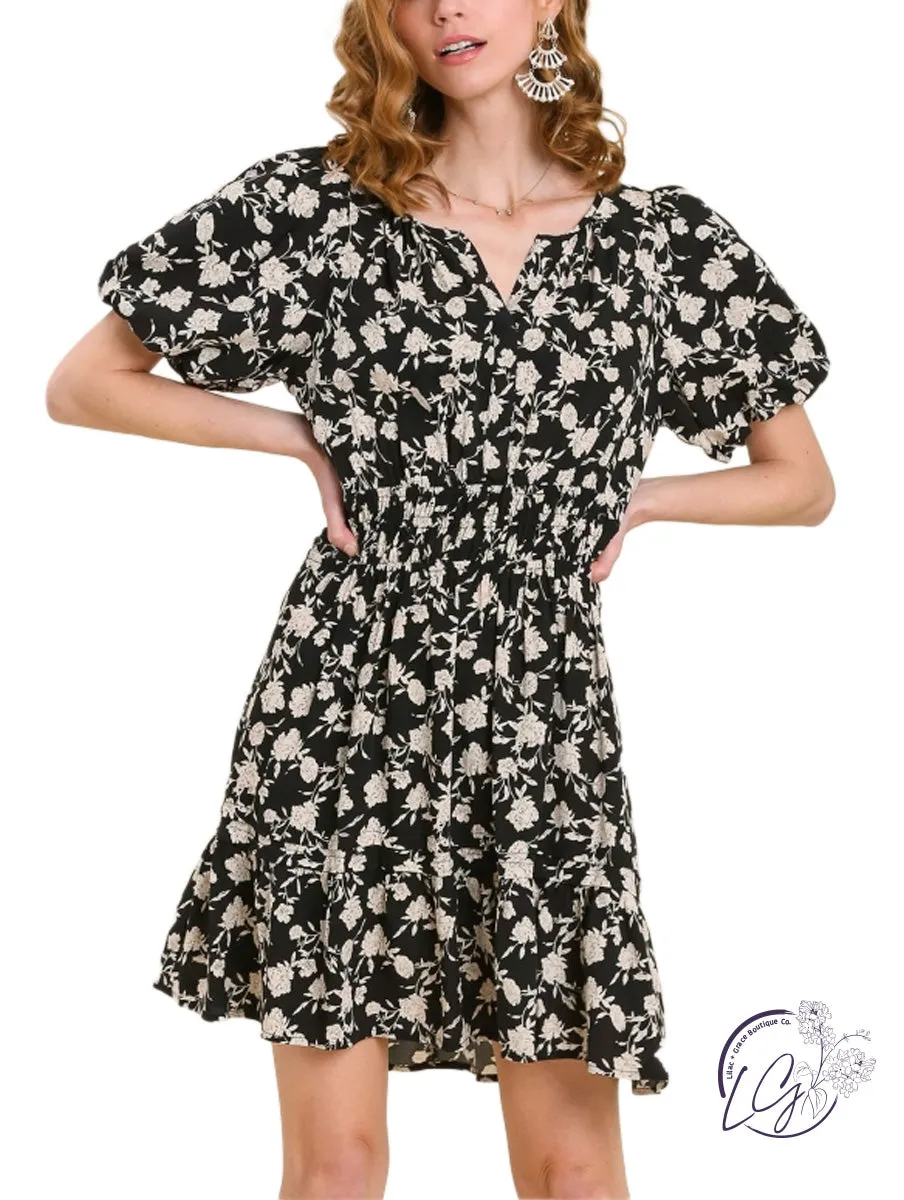 Floral Fantasy Sleeve Statement Dress