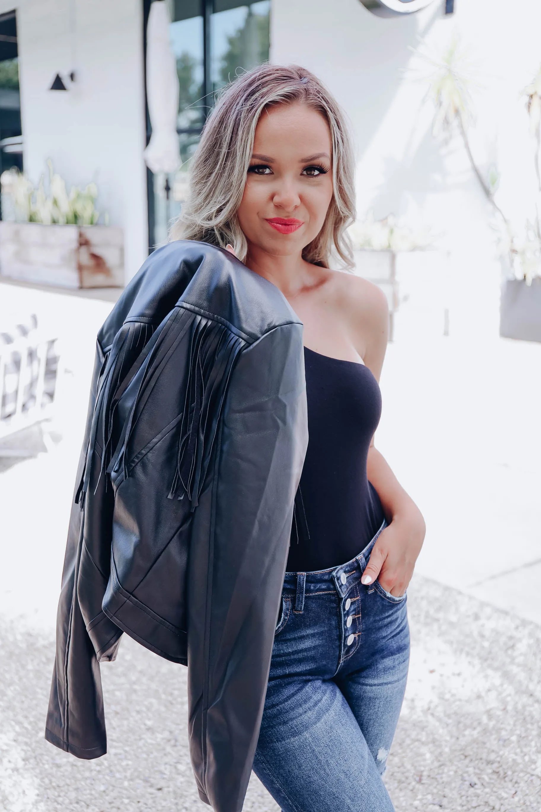 Frazier Fringe Faux Leather Jacket