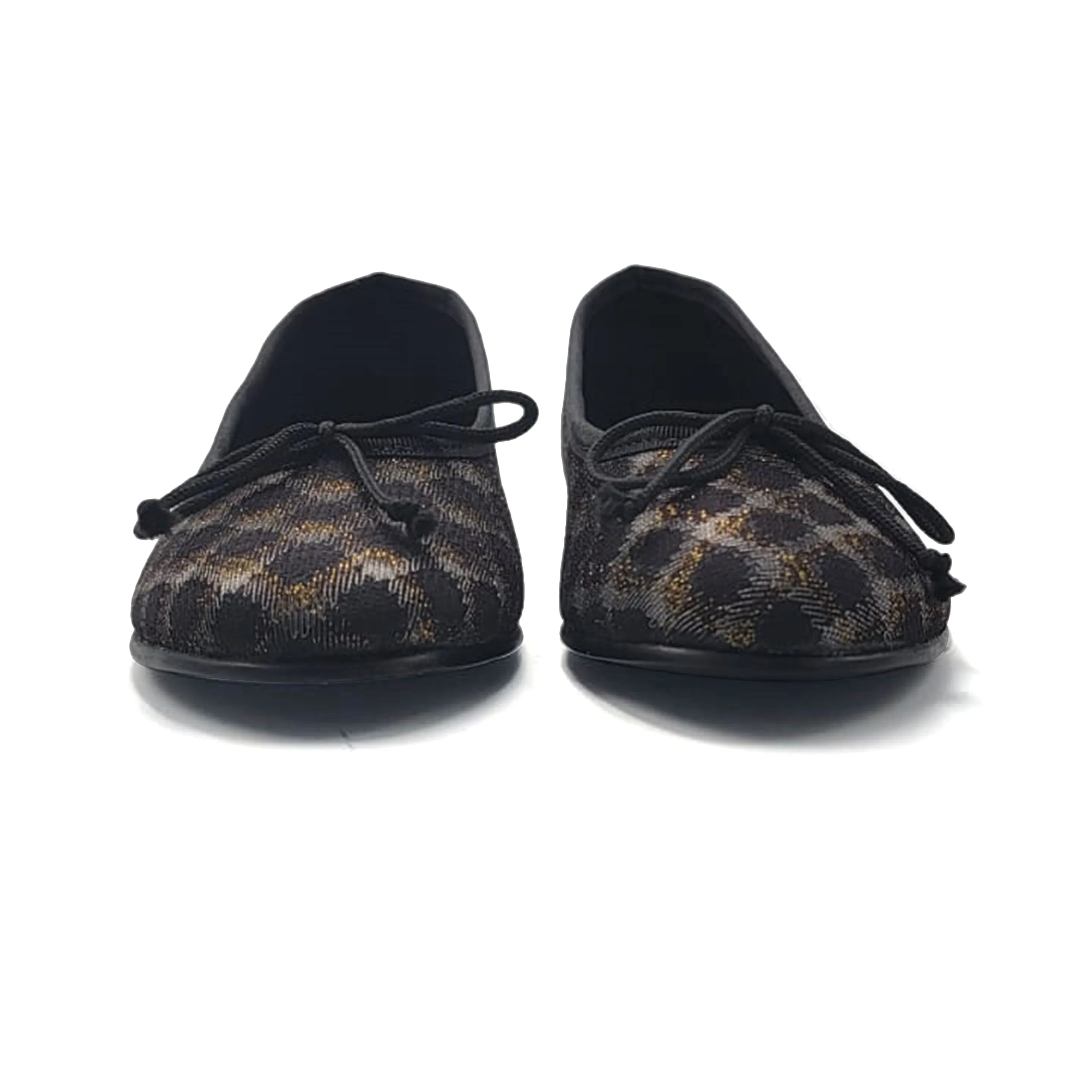 Geppettos Abby Black Gold Lattice Ballet Flat